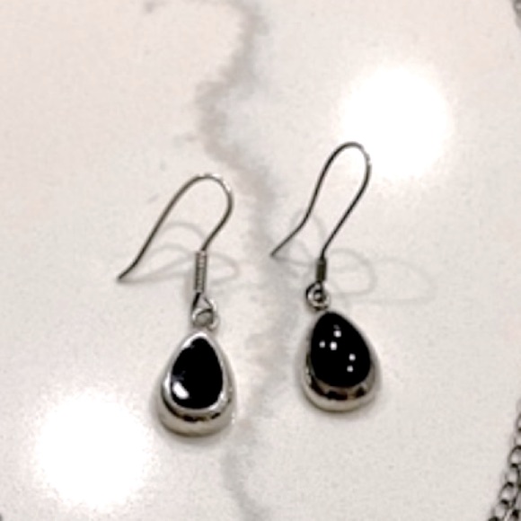 Silpada Vintage Rare .925 Sterling Silver Genuine Onyx Earrings - Picture 4 of 5